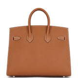 Hermes Birkin Sellier 25 Gold Epsom Palladium Hardware