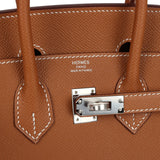Hermes Birkin Sellier 25 Gold Epsom Palladium Hardware