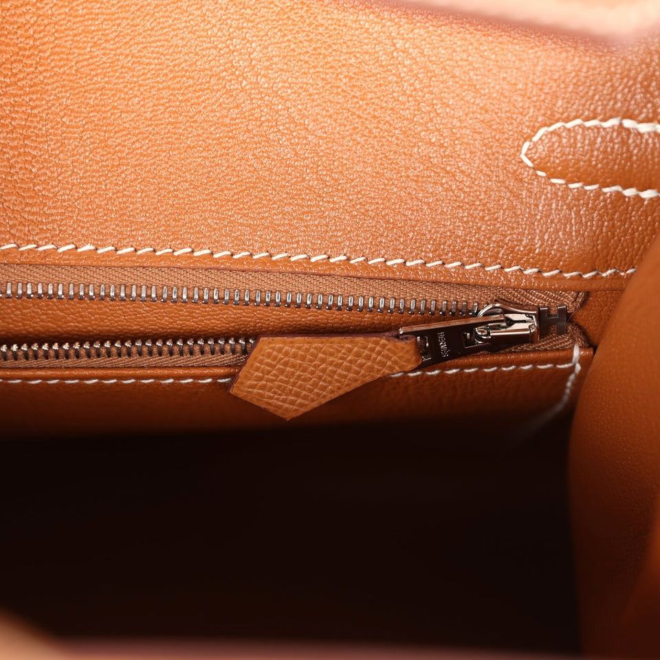 Hermes Birkin Sellier 25 Gold Epsom Palladium Hardware
