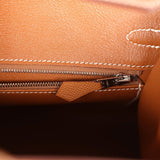 Hermes Birkin Sellier 25 Gold Epsom Palladium Hardware