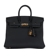 Hermes Birkin 25 Black Togo Gold Hardware