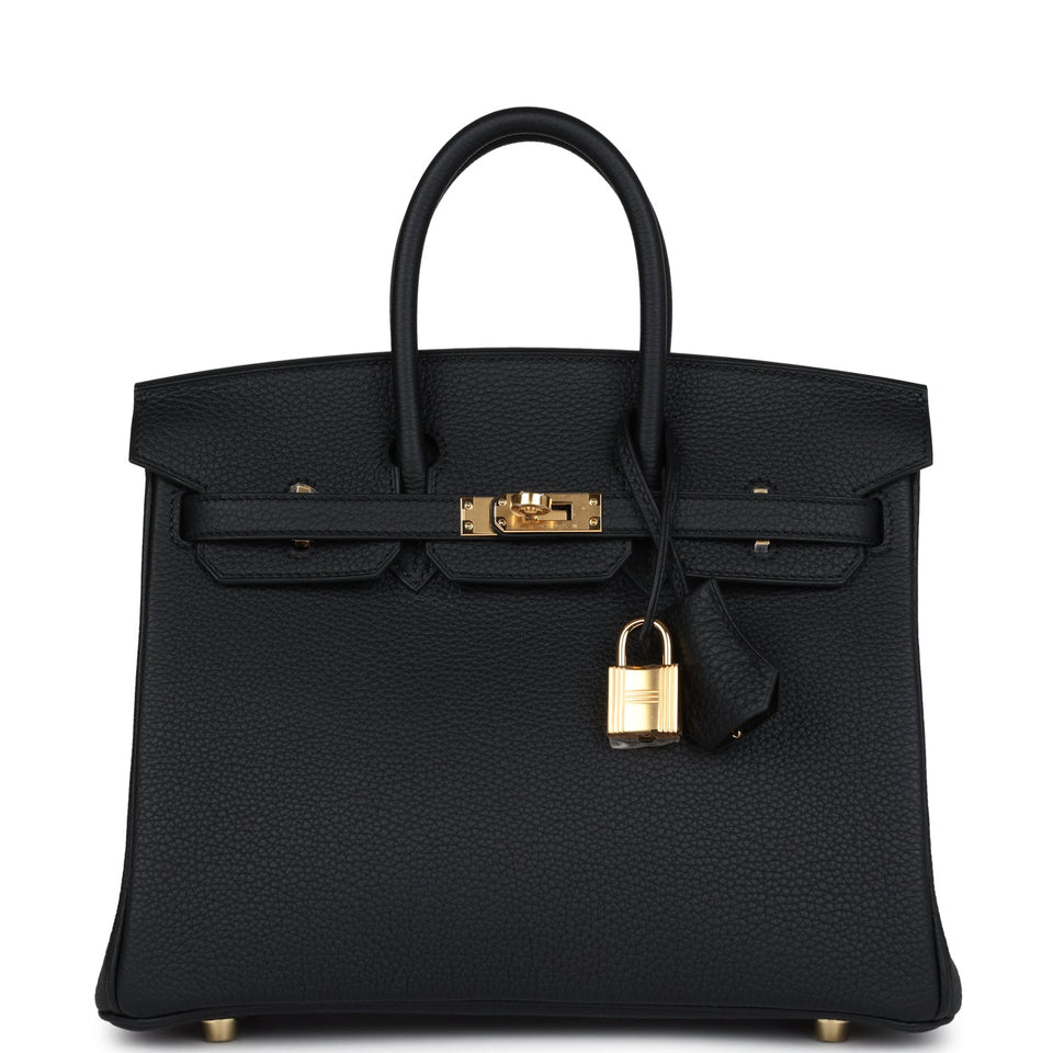 Hermes Birkin 25 Black Togo Gold Hardware