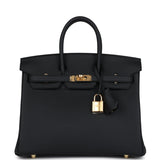 Hermes Birkin 25 Black Togo Gold Hardware