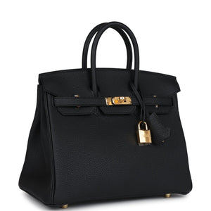 Hermes Birkin 25 Black Togo Gold Hardware