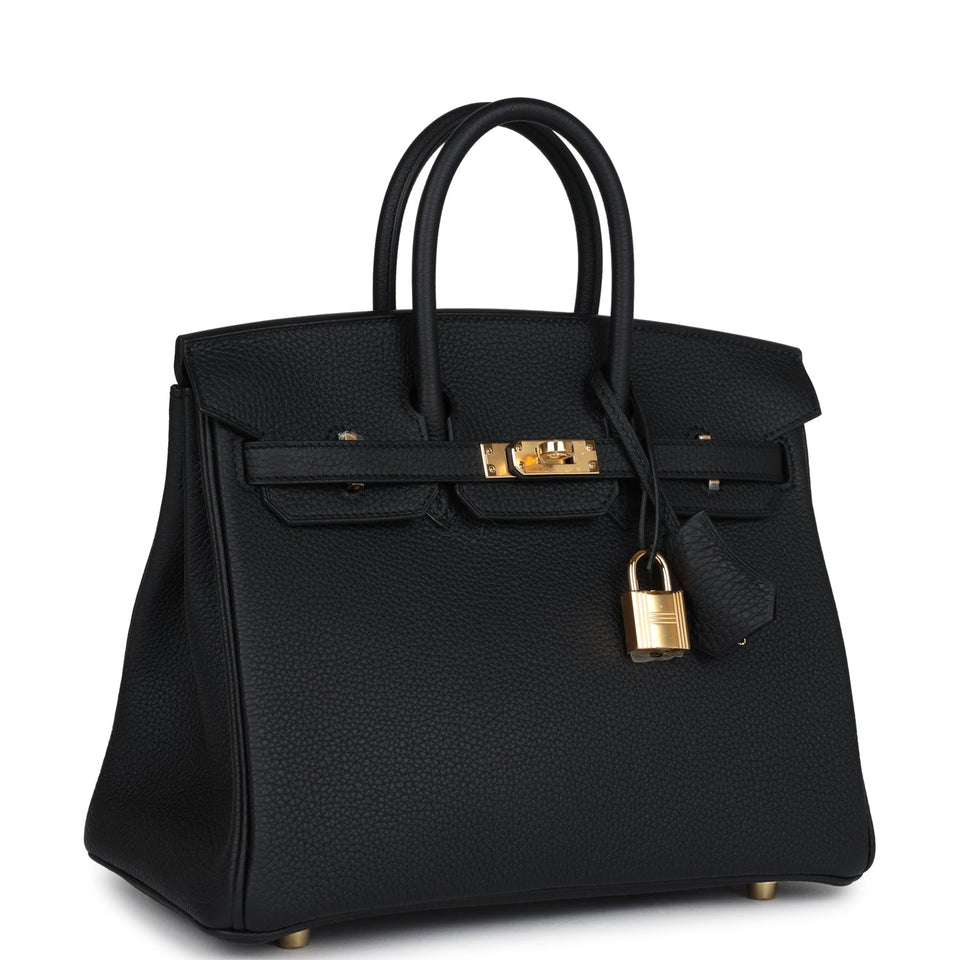 Hermes Birkin 25 Black Togo Gold Hardware