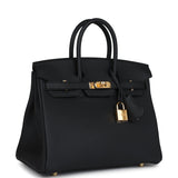 Hermes Birkin 25 Black Togo Gold Hardware