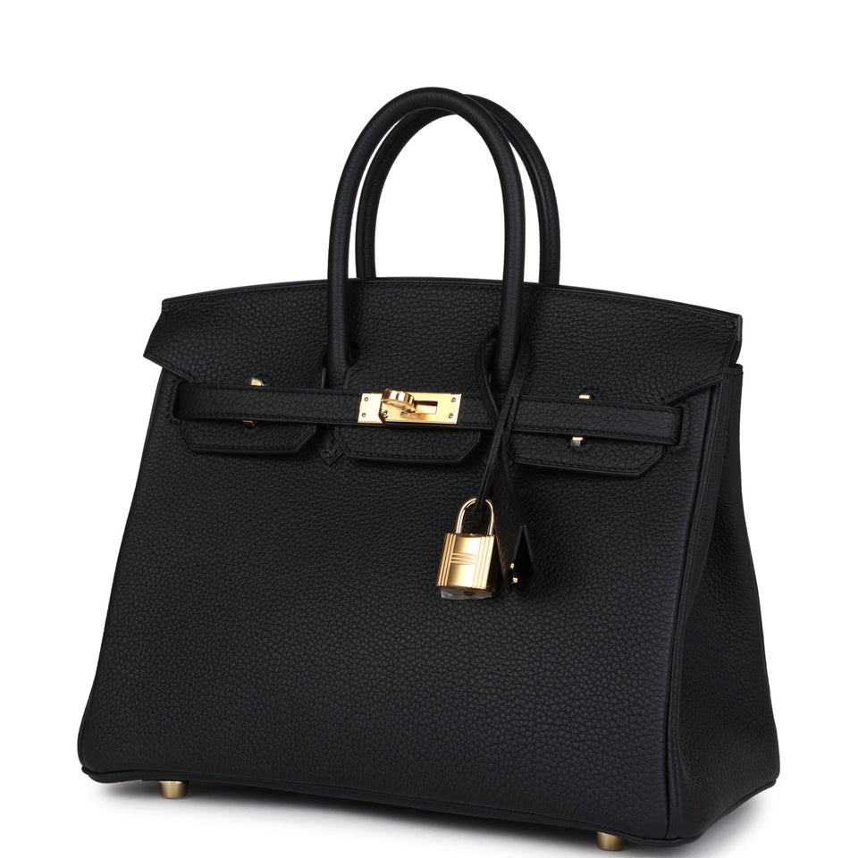 Hermes Birkin 25 Black Togo Gold Hardware