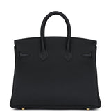 Hermes Birkin 25 Black Togo Gold Hardware