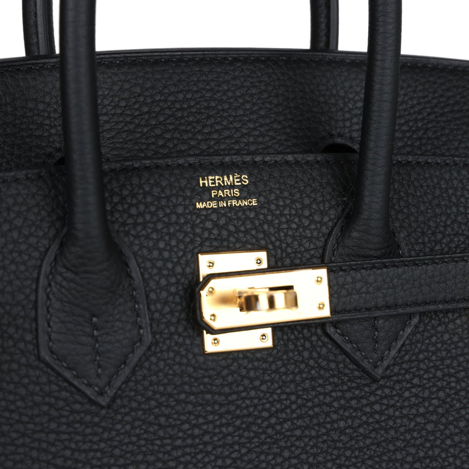 Hermes Birkin 25 Black Togo Gold Hardware