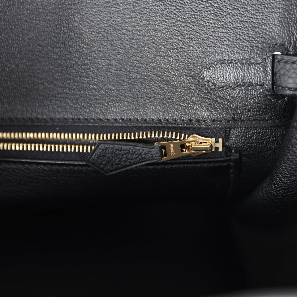 Hermes Birkin 25 Black Togo Gold Hardware