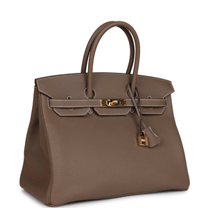 New Hermes Birkin 35 Etoupe Togo Gold Hardware