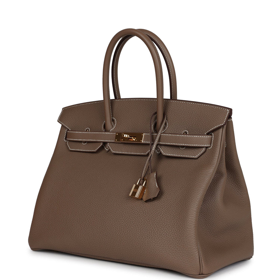 New Hermes Birkin 35 Etoupe Togo Gold Hardware