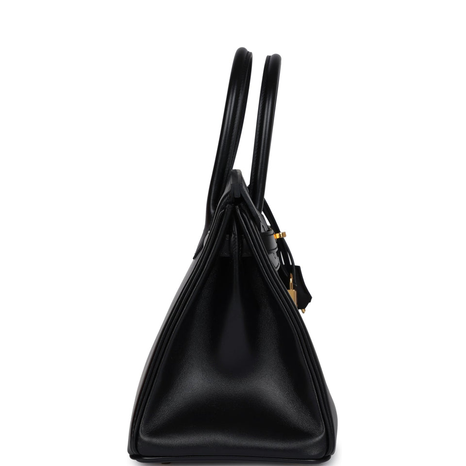 Hermes Birkin 30 Black Tadelakt Gold Hardware
