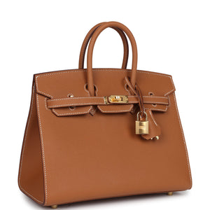 Hermes Birkin Sellier 25 Gold Epsom Gold Hardware