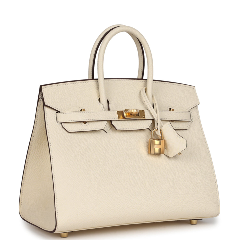 Hermes Birkin Sellier 25 Nata Epsom Gold Hardware