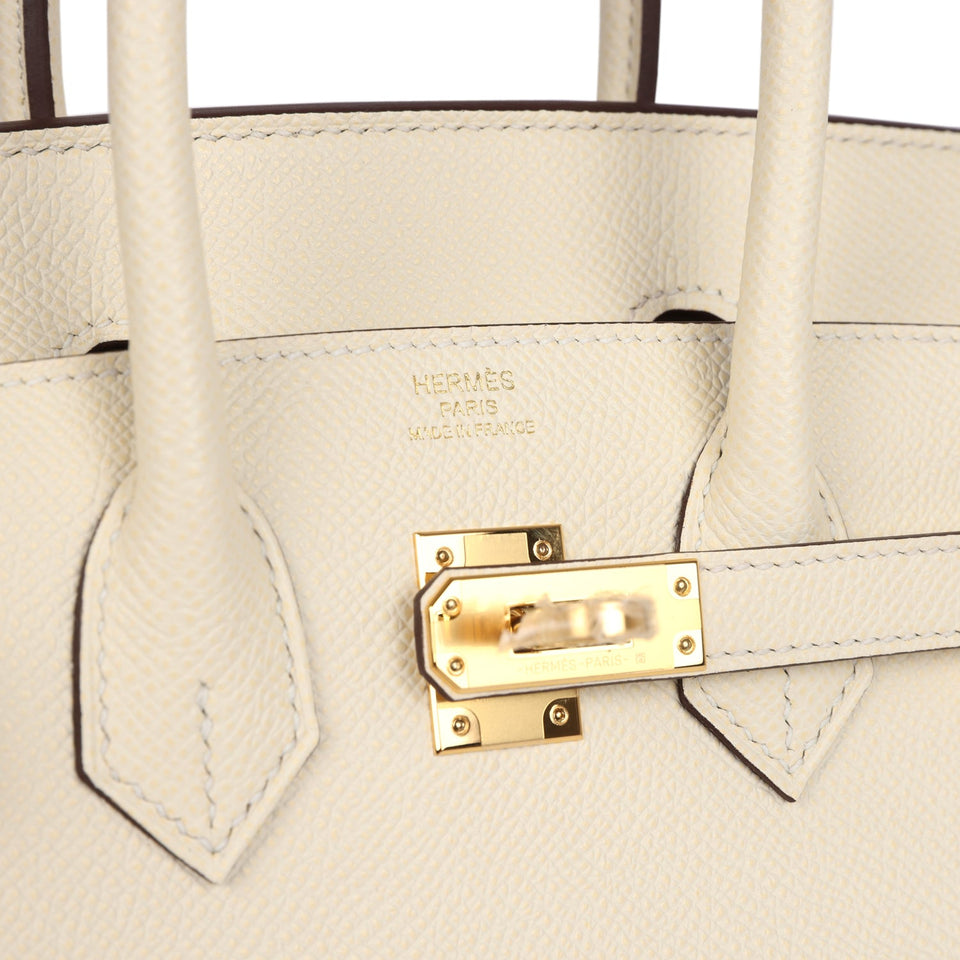 Hermes Birkin Sellier 25 Nata Epsom Gold Hardware