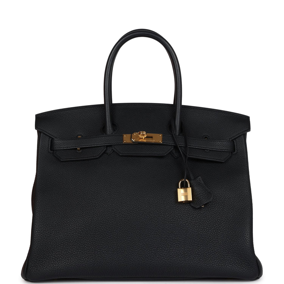 New Hermes Birkin 35 Black Togo Gold Hardware