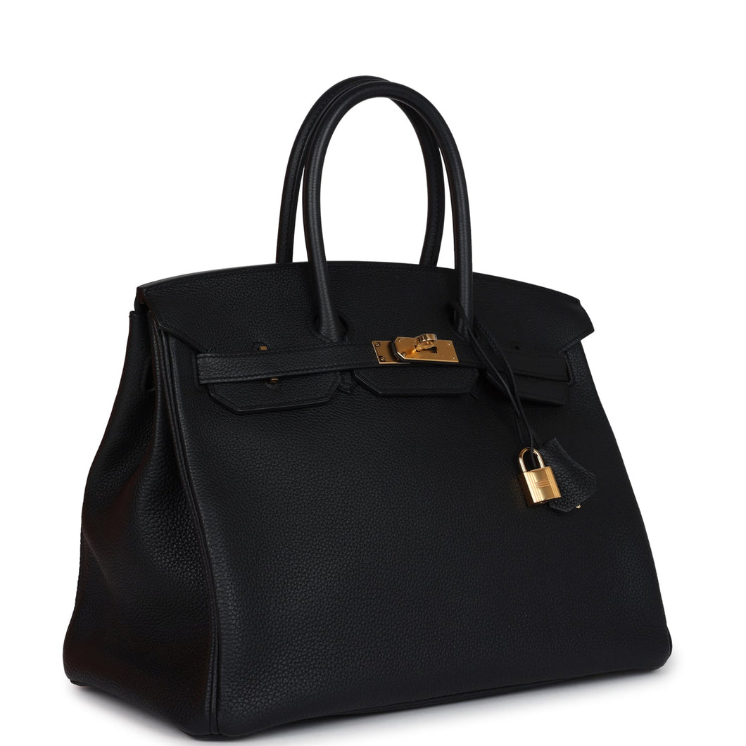New Hermes Birkin 35 Black Togo Gold Hardware