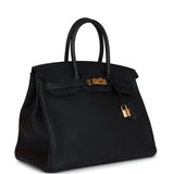 New Hermes Birkin 35 Black Togo Gold Hardware