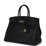 New Hermes Birkin 35 Black Togo Gold Hardware
