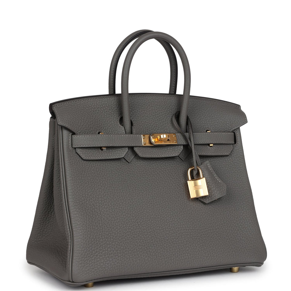 Hermes Birkin 25 Gris Meyer Togo Gold Hardware