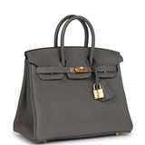 Hermes Birkin 25 Gris Meyer Togo Gold Hardware