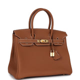 Hermes Birkin 30 Gold Togo Gold Hardware