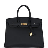 Hermes Birkin 35 Black Togo Gold Hardware