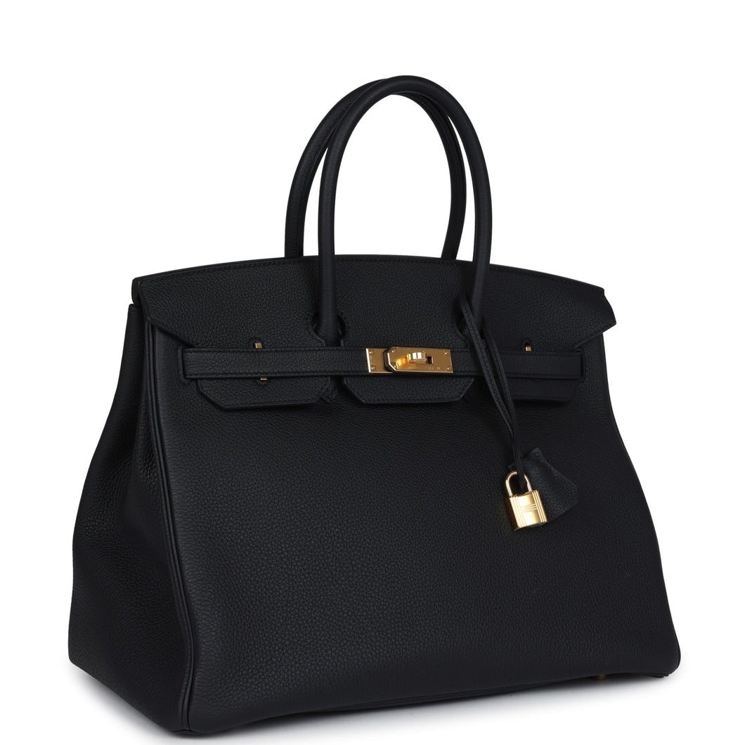 Hermes Birkin 35 Black Togo Gold Hardware