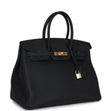 Hermes Birkin 35 Black Togo Gold Hardware