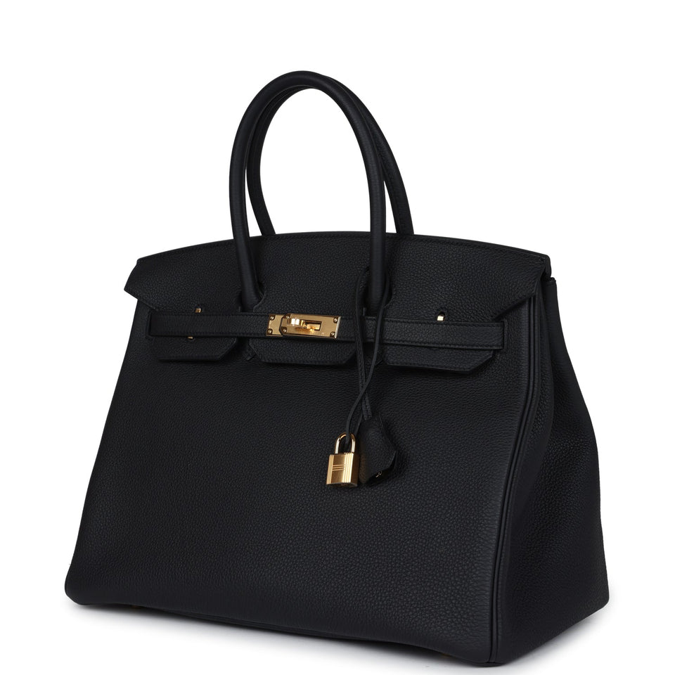 Hermes Birkin 35 Black Togo Gold Hardware