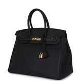 Hermes Birkin 35 Black Togo Gold Hardware