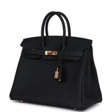 Hermes Birkin 25 Black Togo Rose Gold Hardware