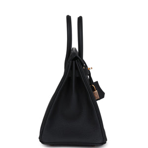 Hermes Birkin 25 Black Togo Rose Gold Hardware