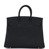 Hermes Birkin 25 Black Togo Rose Gold Hardware