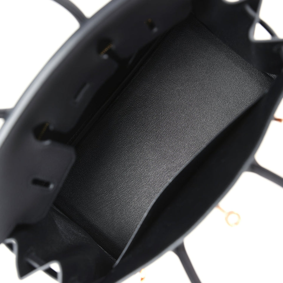 Hermes Birkin 25 Black Togo Rose Gold Hardware