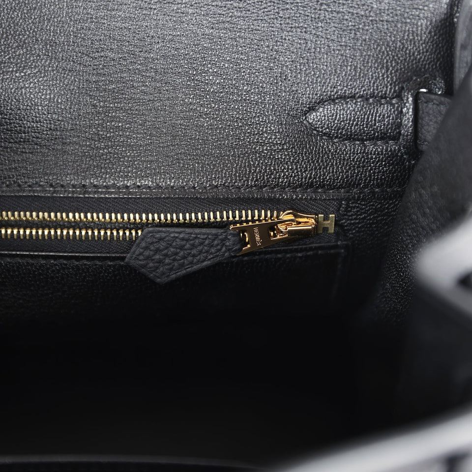 Hermes Birkin 25 Black Togo Rose Gold Hardware