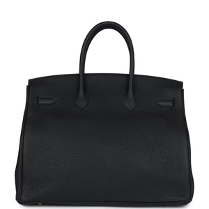 Hermes Birkin 35 Black Togo Gold Hardware