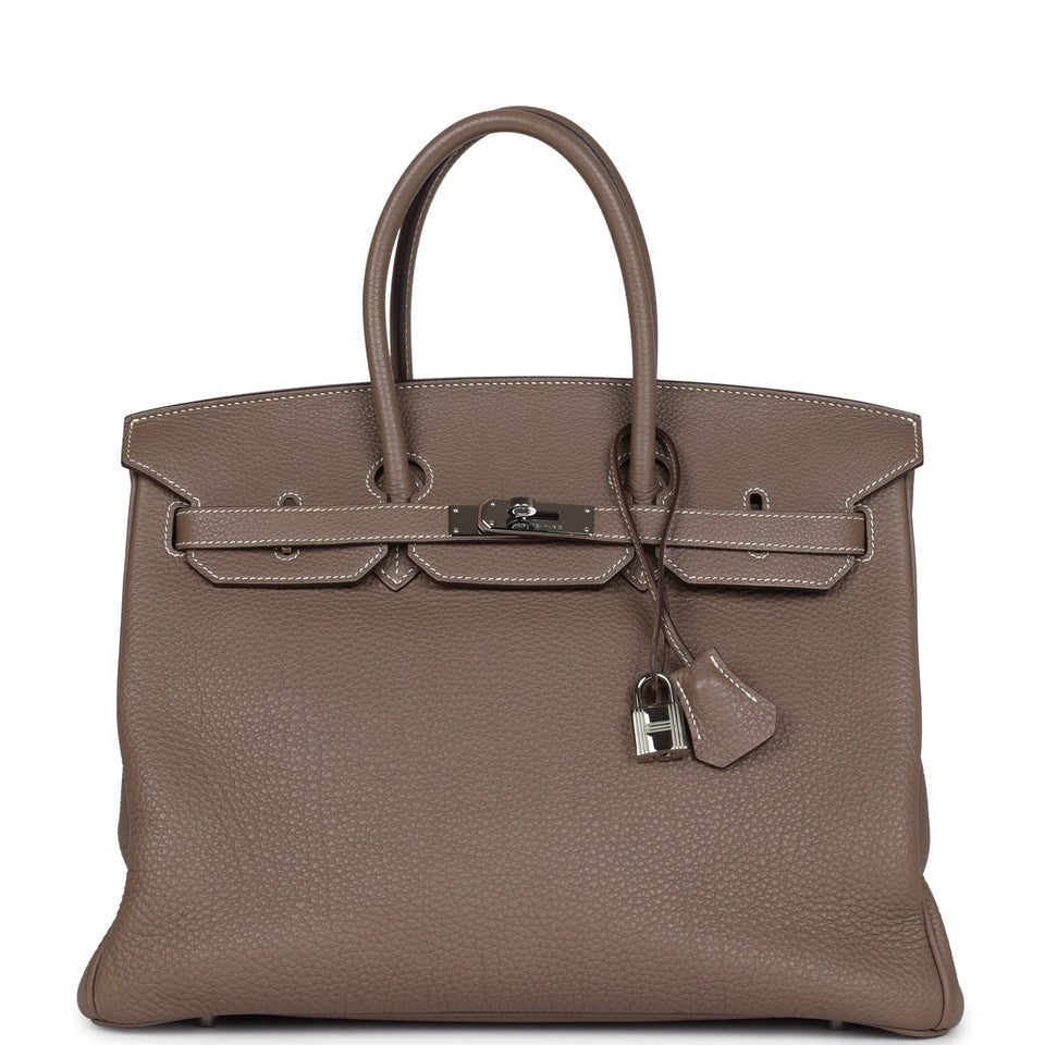 New Hermes Birkin 35 Etoupe Togo Palladium Hardware