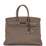 New Hermes Birkin 35 Etoupe Togo Palladium Hardware