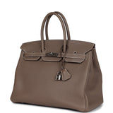 New Hermes Birkin 35 Etoupe Togo Palladium Hardware