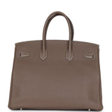 New Hermes Birkin 35 Etoupe Togo Palladium Hardware
