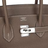 New Hermes Birkin 35 Etoupe Togo Palladium Hardware