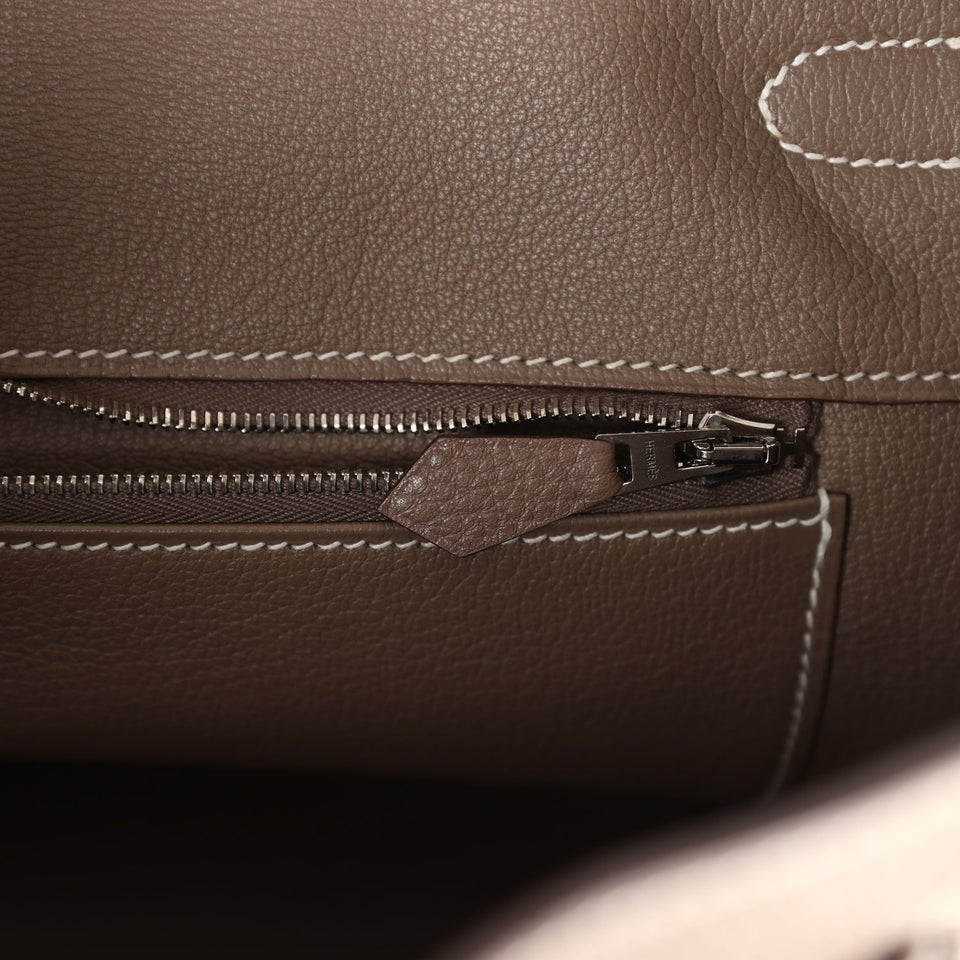 New Hermes Birkin 35 Etoupe Togo Palladium Hardware