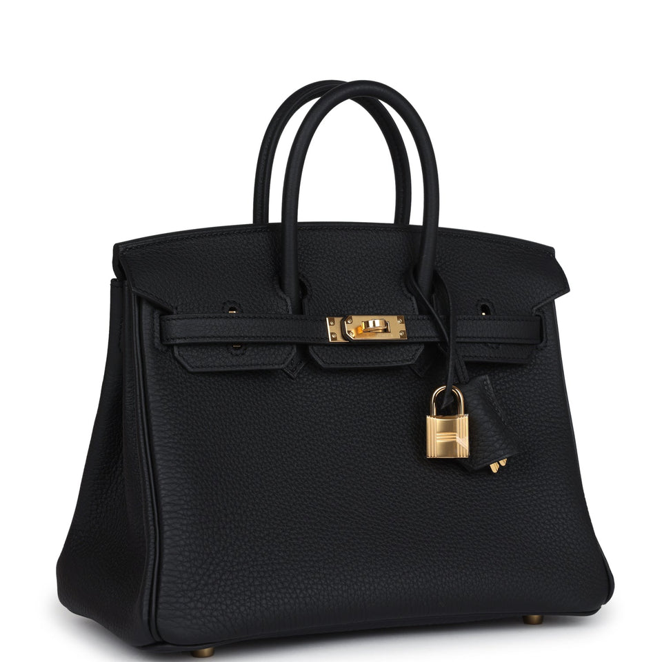 Hermes Birkin 25 Black Togo Gold Hardware