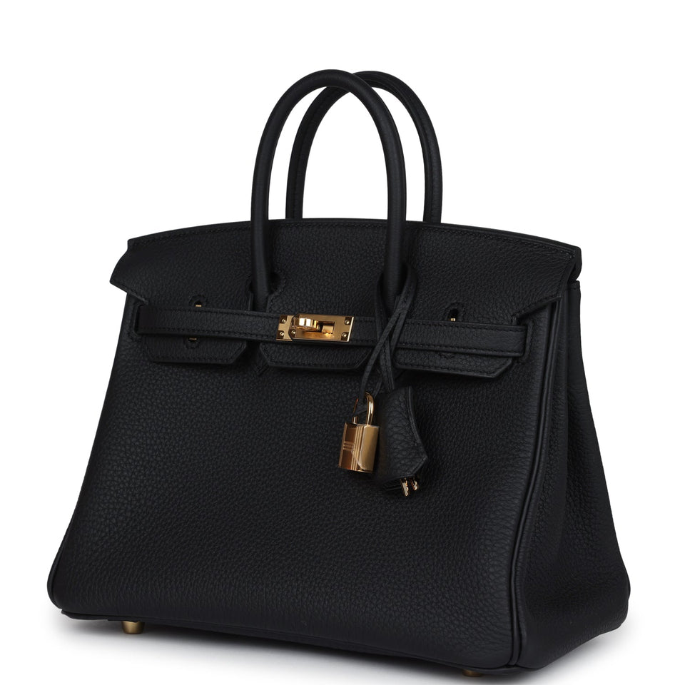 Hermes Birkin 25 Black Togo Gold Hardware