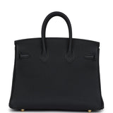 Hermes Birkin 25 Black Togo Gold Hardware