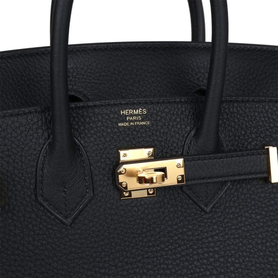 Hermes Birkin 25 Black Togo Gold Hardware