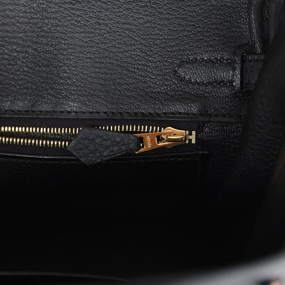 Hermes Birkin 25 Black Togo Gold Hardware