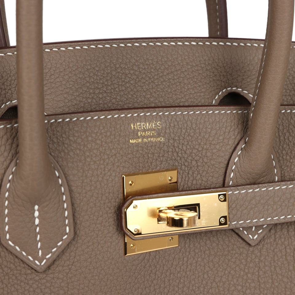 Hermes Birkin 30 Etoupe Togo Gold Hardware